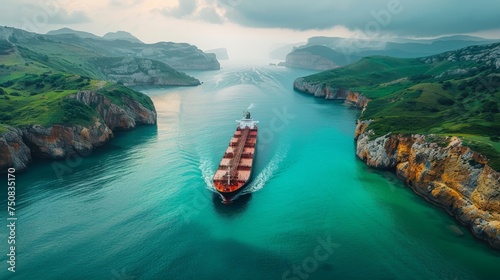 Large Boat Sailing in Open Water