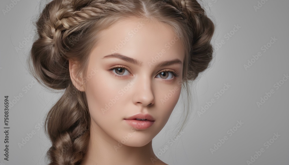 Portrait of a Female Close Face Image, Headshot Image, Accentuating her Beauty with Flawless Portrait of a Female Close Face Image, Headshot Image, Accentuating her Beauty with Flawless