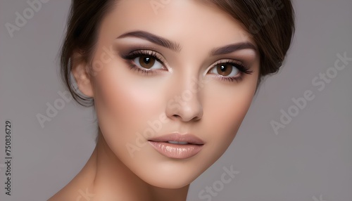 Portrait of a Female Close Face Image, Headshot Image, Accentuating her Beauty with Flawless