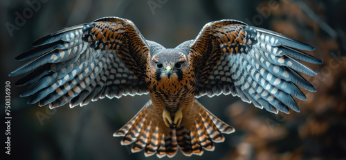 Majestic Bird Soaring With Spread Wings