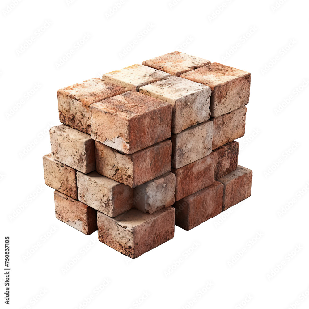Bricks isolated on transparent or white background Bricks isolated on transparent or white background