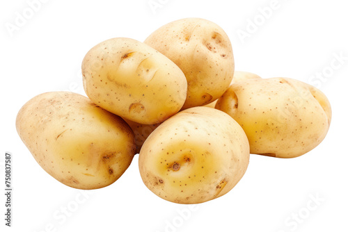 White potatoes Isolated on a transparent background.