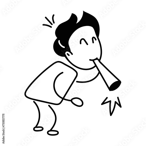 Check out doodle icon of a noisy kid 