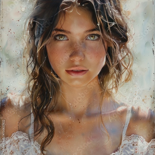 Portrait of a Woman With Blue Eyes