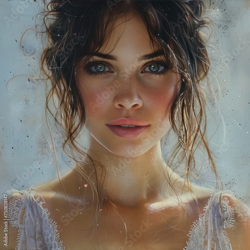 Portrait of a Woman With Blue Eyes