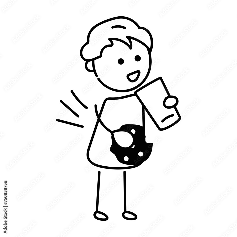 Grab this doodle icon of kid breakfast Grab this doodle icon of kid breakfast