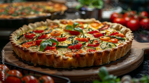 Close Up of a Pie on a Table
