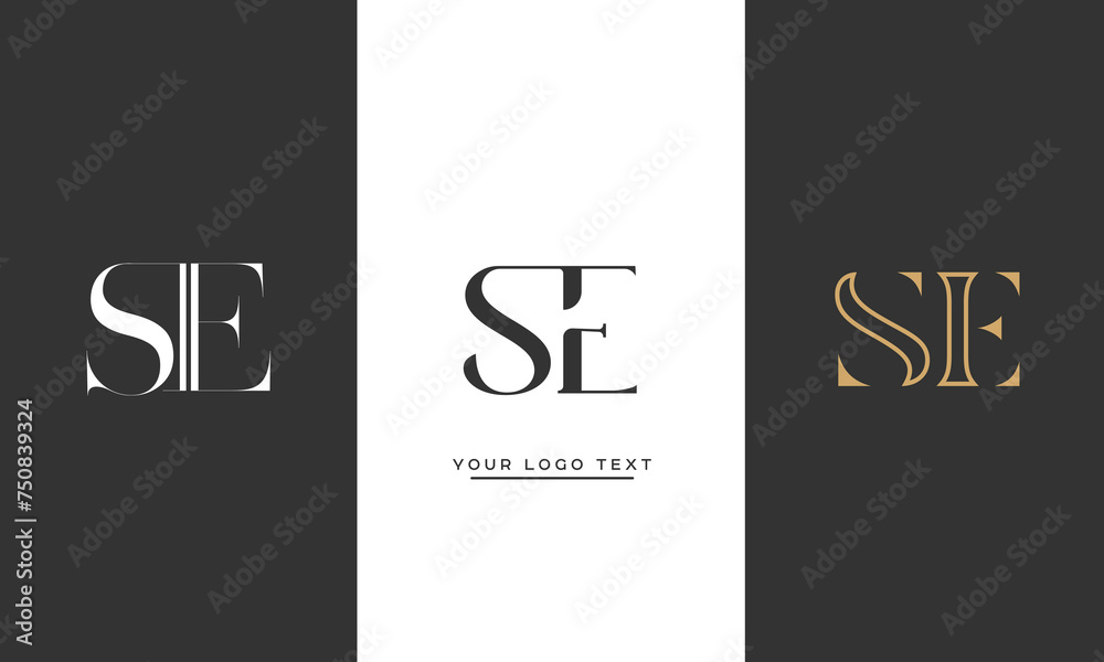 SE, ES, S, E, Abstract Letters Logo monogram