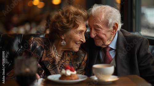 Man and Woman Sitting at Table Together