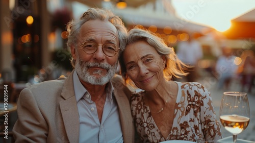 Man and Woman Sitting at Table With Glass of Wine