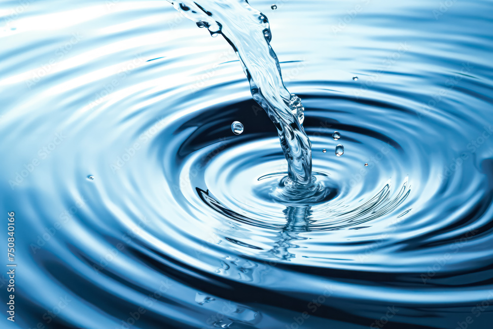 An abstract depiction of water splashing against a blue background, creating a dynamic and captivating visual effect. An abstract depiction of water splashing against a blue background, creating a dynamic and captivating visual effect.