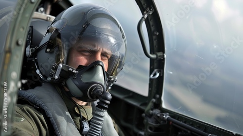 Jet pilot in the cockpit. Fighters and military aircraft. © Restyler