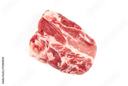 Pork shoulder meat, isolated on white background