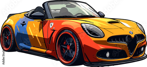Car illustration cartoon vectorial isolated on white background