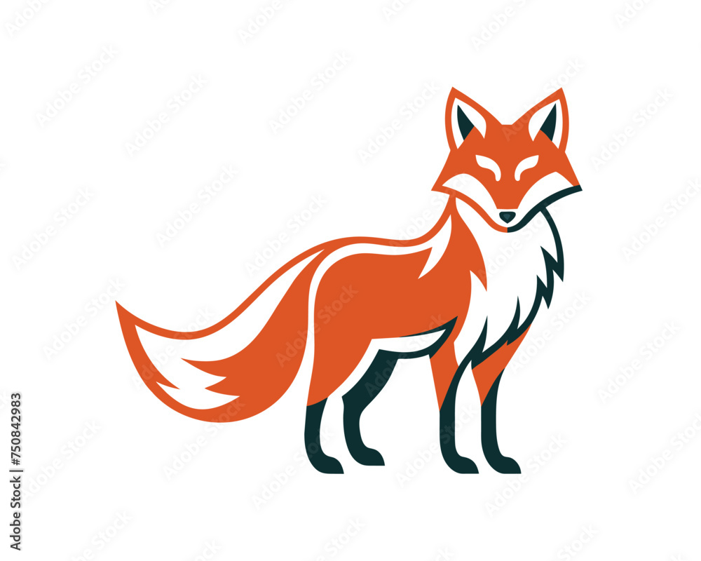 Fox similar silhouette logo design