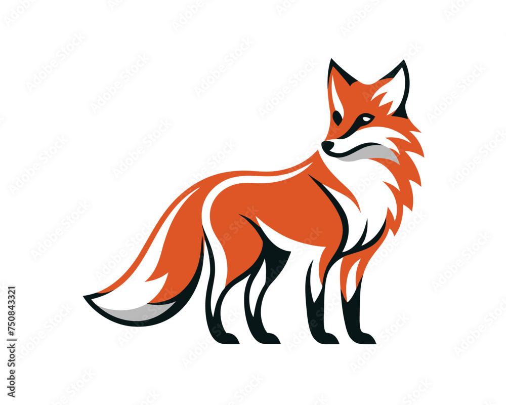Fox similar silhouette logo design Fox similar silhouette logo design