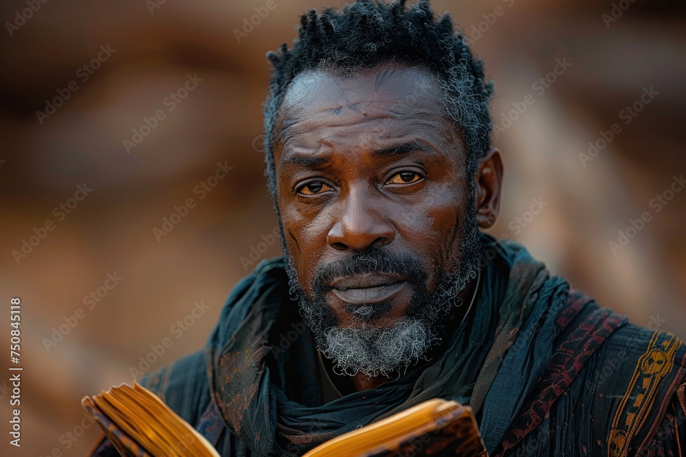 Portrait of a Thoughtful Man with Book