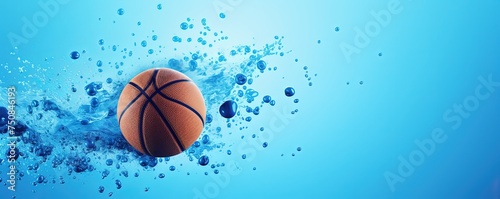 basketball on blue background © Влада Яковенко