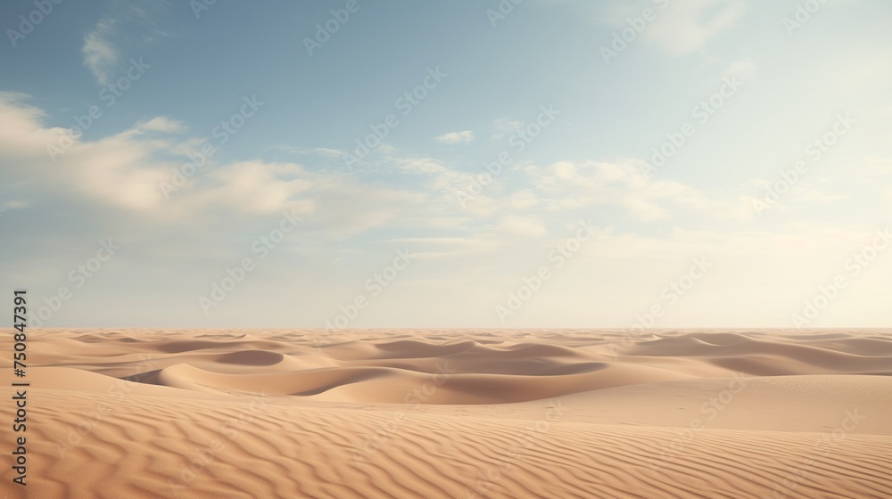 Minimal and cinematic a wide shot captures the serene beauty of desert dune