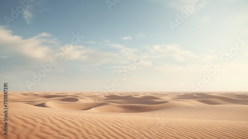 Minimal and cinematic a wide shot captures the serene beauty of desert dune