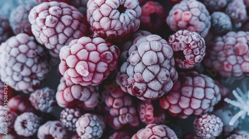 Background from frozen berries. Food and drinks  ingredients. Deep freeze.