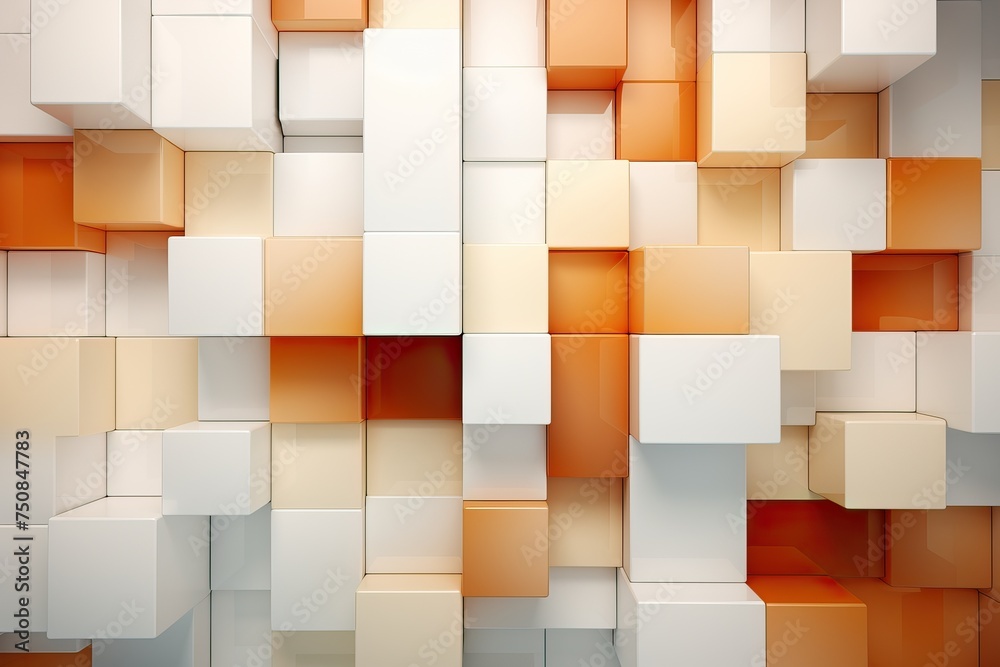Gray with cream and red tones abstract geometric background with 3d squares. Gray with cream and red tones abstract geometric background with 3d squares.
