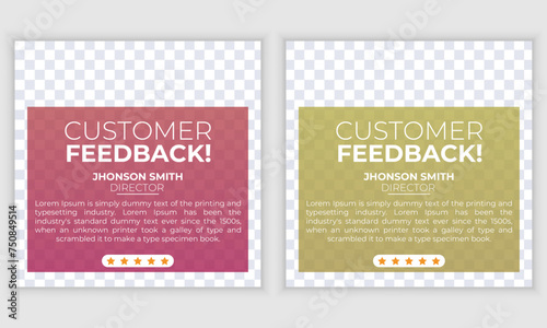Client testimonials or customer feedback social media post web banner design