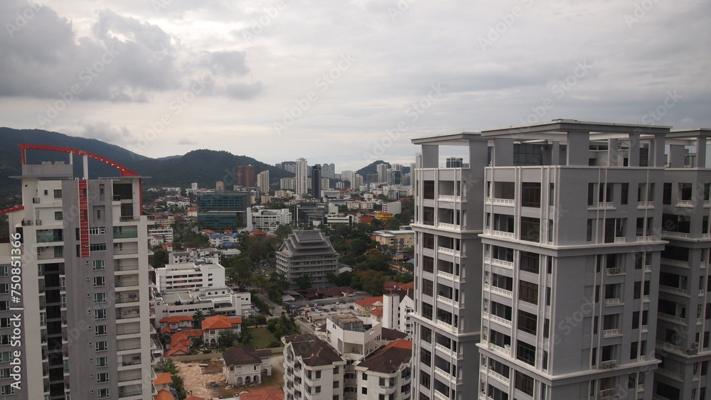 View of the Penang Malaysia from above
