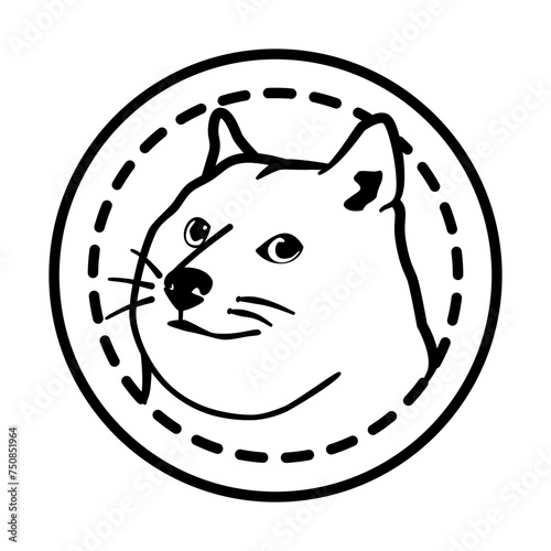 doge coin cyptocurrency token vector icon