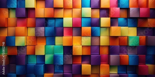 Colored wooden blocks arranged in a Pyramid pattern.