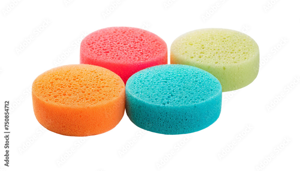 A set of cleansing sponges. isolated on transparent background. A set of cleansing sponges. isolated on transparent background.
