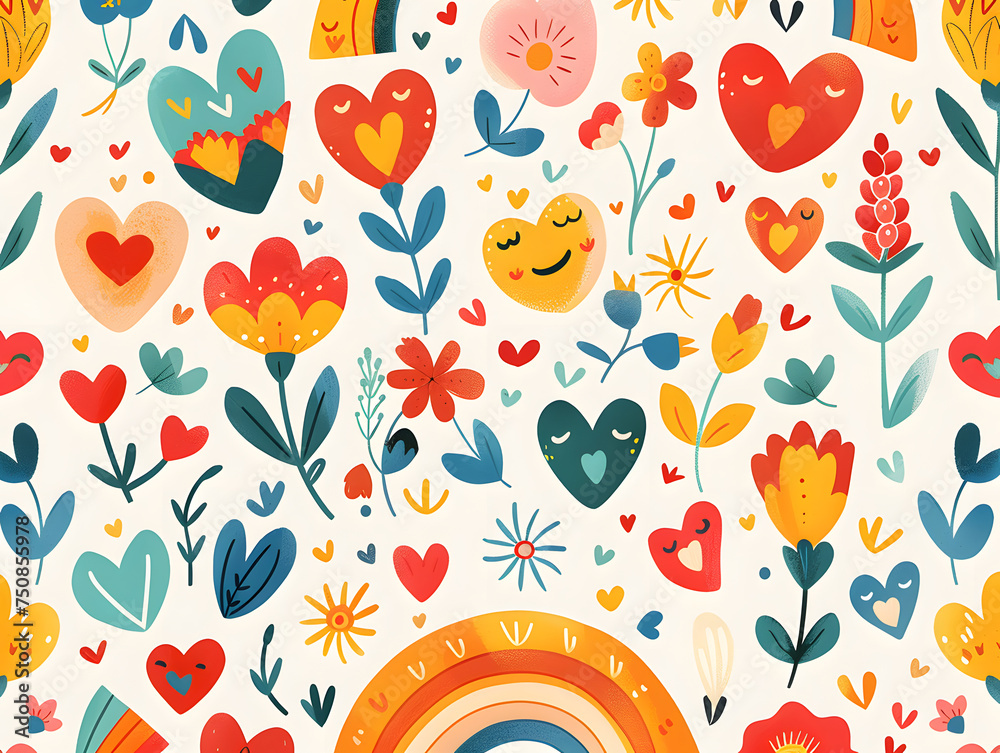 Colorful Pride Motifs: Celebrate Love and Equality