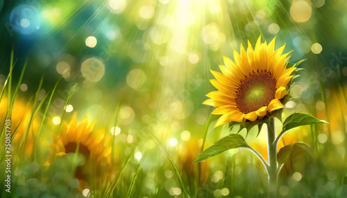 Sunflowers in a field - Happy Mother's Day - Springtime _ Bokeh background Happy Easter © The Perfect Moment
