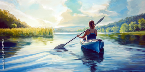 Paddle to Wellness: The Therapeutic Power of Kayaking © Logo Artist