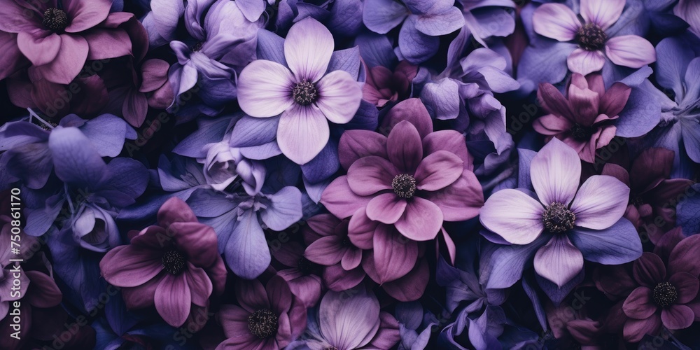  Beautiful collage background of purple flowers