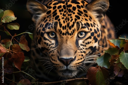 Majestic jaguar in the lush jungle.  generative IA