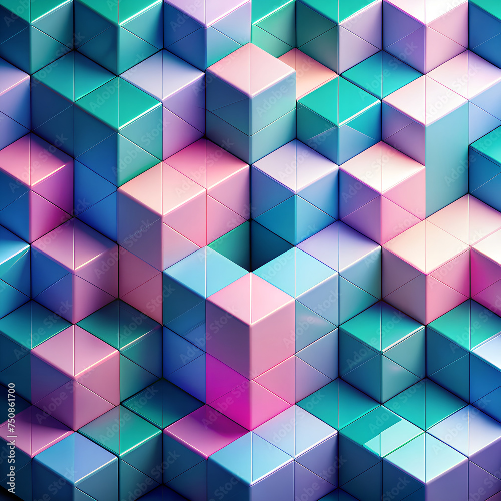 Pink,blue,purple cube background. Generative Ai Pink,blue,purple cube background. Generative Ai