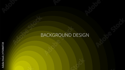 Black and yellow abstract background with lines and gradient transition, blended rounds, overlay pattern