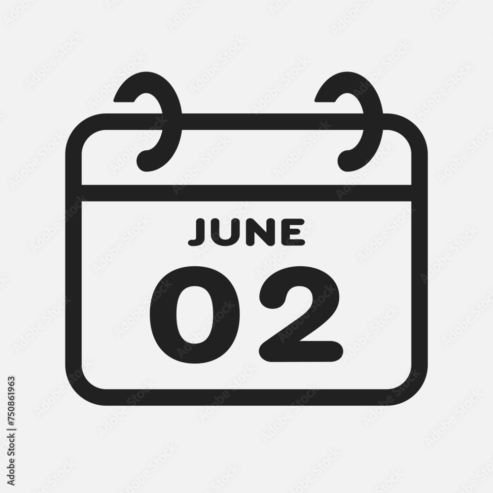 Icon page calendar day - 2 June Icon page calendar day - 2 June