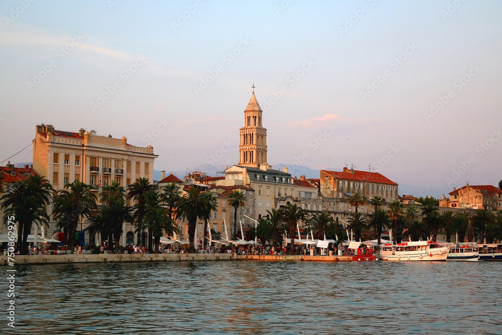 Fototapeta premium Historical city centre of Split, Croatia. Beautiful view of the promenade.