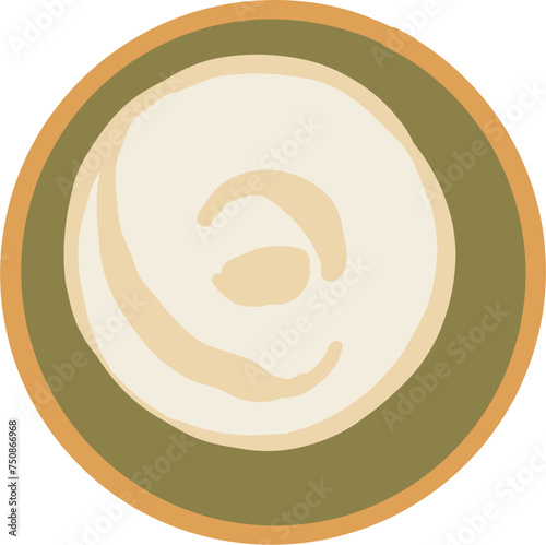 Sour cream. Ukrainian food. Hand drawn vector flat illustration.