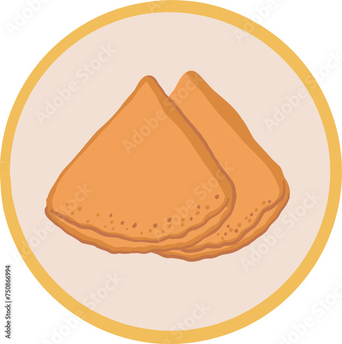 Sweet crepes nalesniki. Ukrainian food. Hand drawn vector flat illustration.