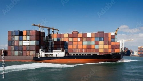 International Container Cargo ship in the sea
