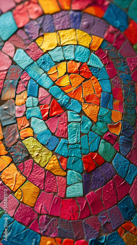 a colorful mosaic on a surface
