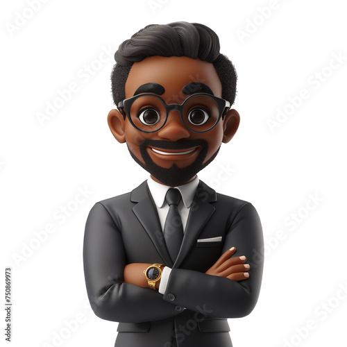 Businessman smiling chracter 3d