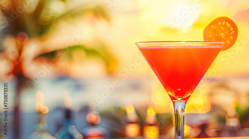 Red Daiquiri cocktail, beach bar, summer holiday