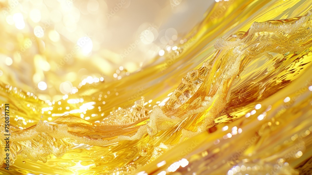 a close up of a wave of water with a blurry sky in the background and sunlight shining on the water. a close up of a wave of water with a blurry sky in the background and sunlight shining on the water.