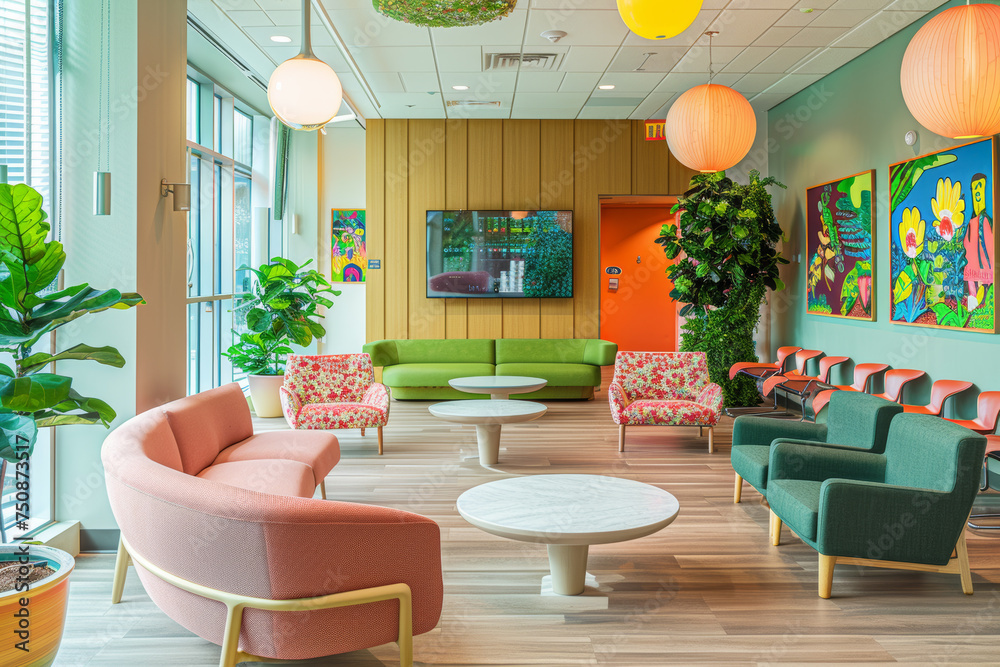 Fototapeta premium Modern Colorful Office Lounge Area
