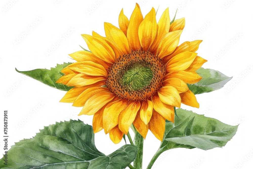 Obraz premium Sunflower on a White background