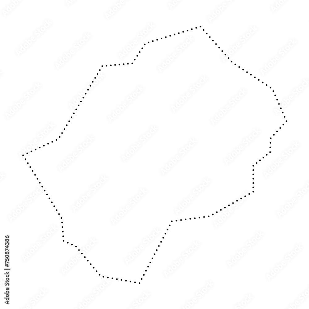 Lesotho country simplified map. Black dotted outline contour. Simple vector icon. Lesotho country simplified map. Black dotted outline contour. Simple vector icon.
